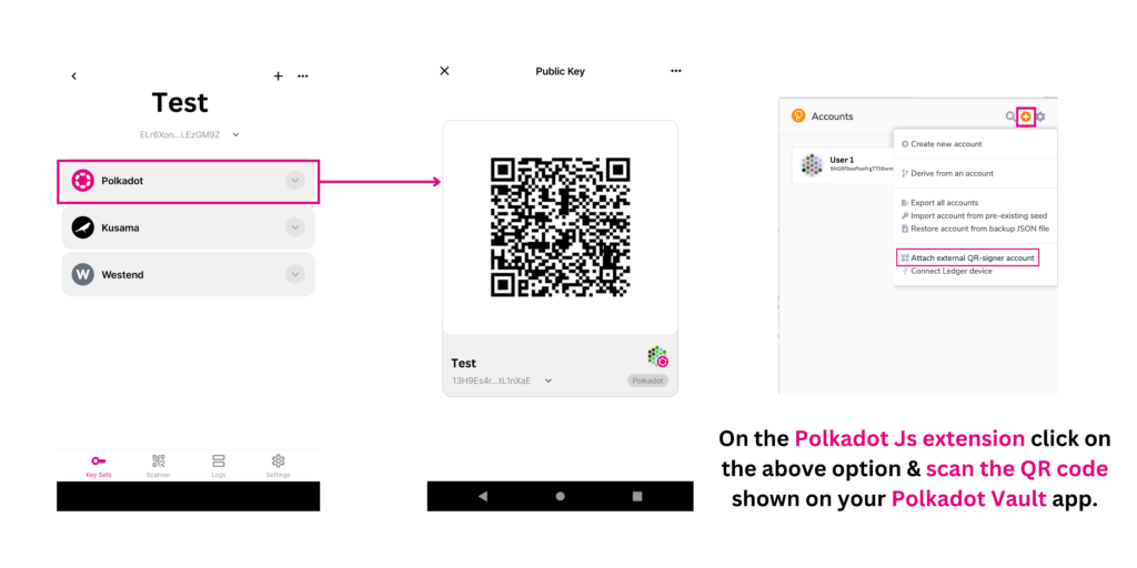 Pairing Polkadot Vault on your smartphone with Polkadot.js 